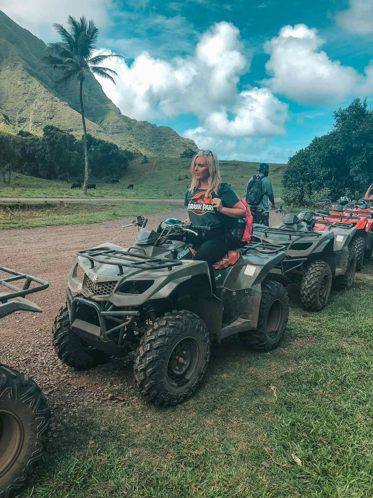 going on an atv tour at Kualoa ranch near Kailua and Kaneohe Oahu