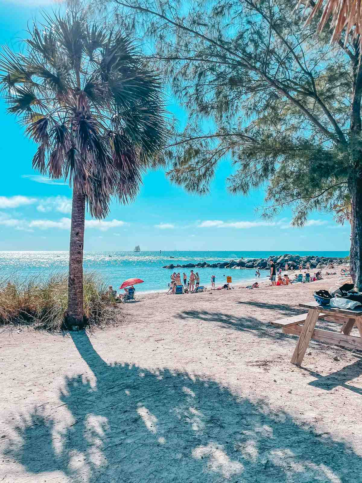 Fort Zachary Beach and picnic area in Key West