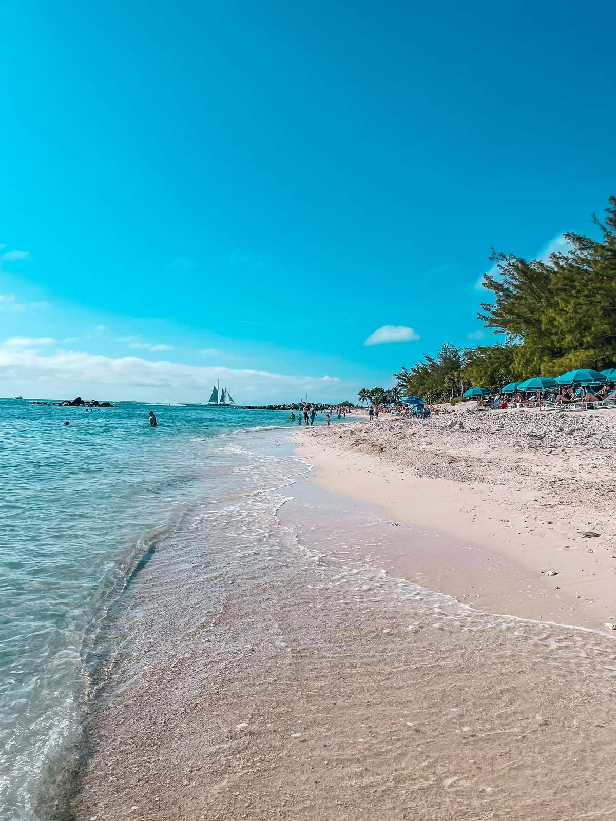 Beautiful shoreline of Fort Zachary Beach in Key West