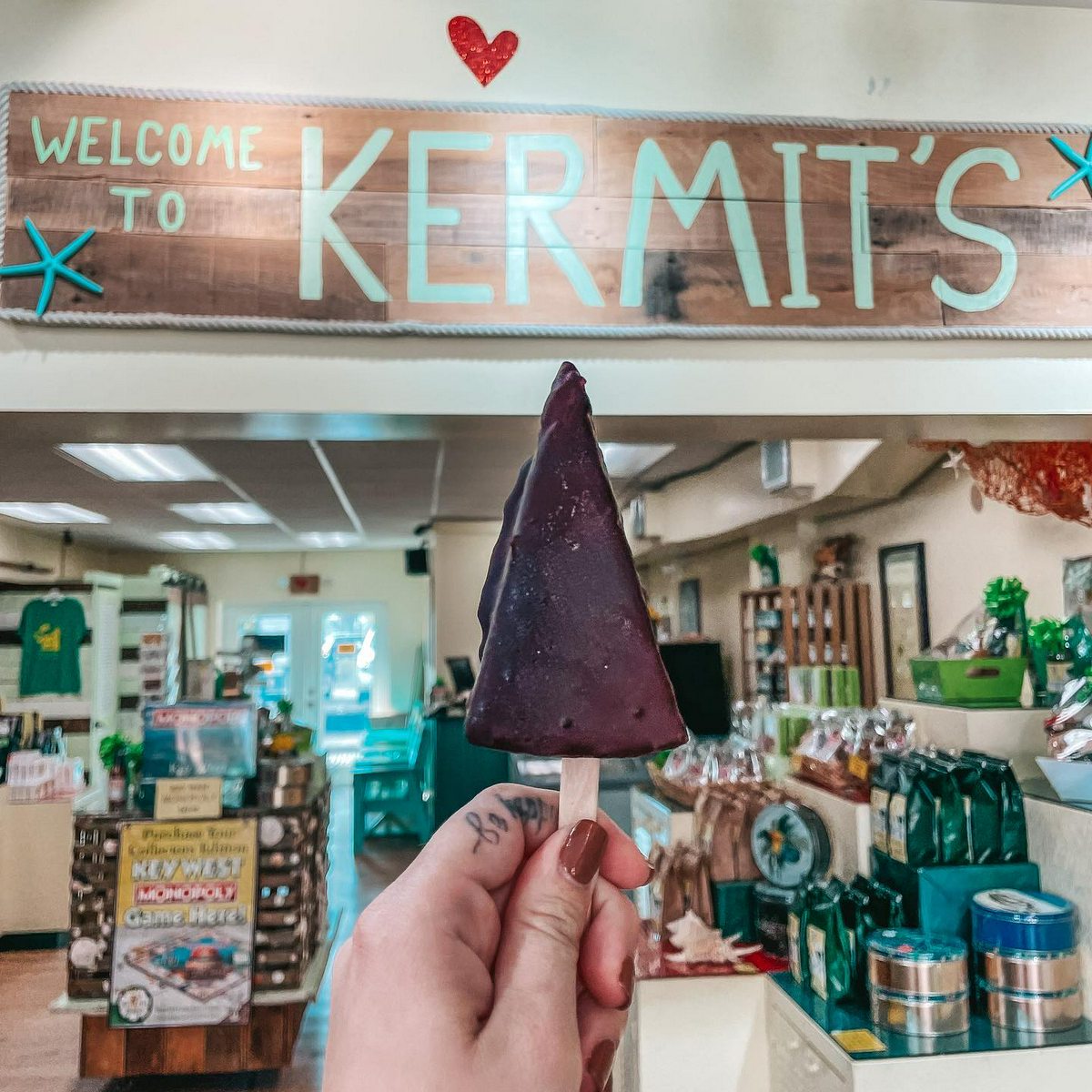 Chocolate dipped key lime pie on a stick from Kermit's in Key West