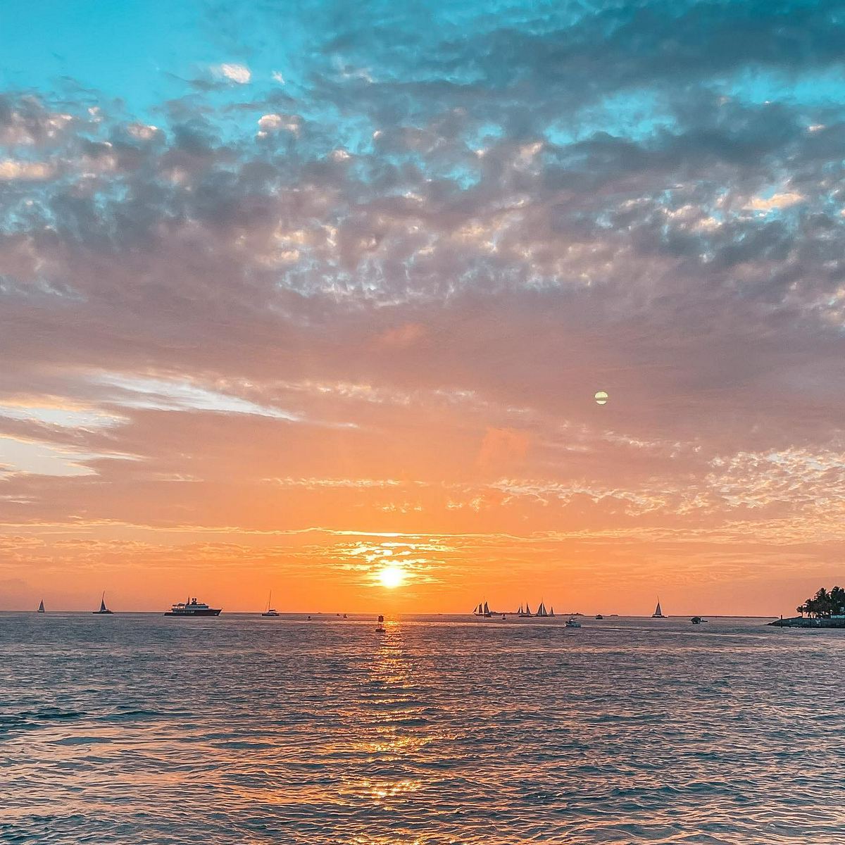 View of sunset from Mallory Square in Key West