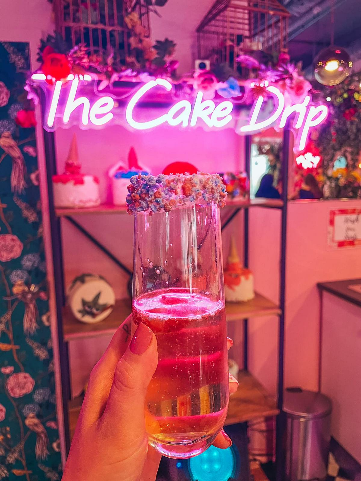 Champagne glass from The Cake Drip in Hyde Park