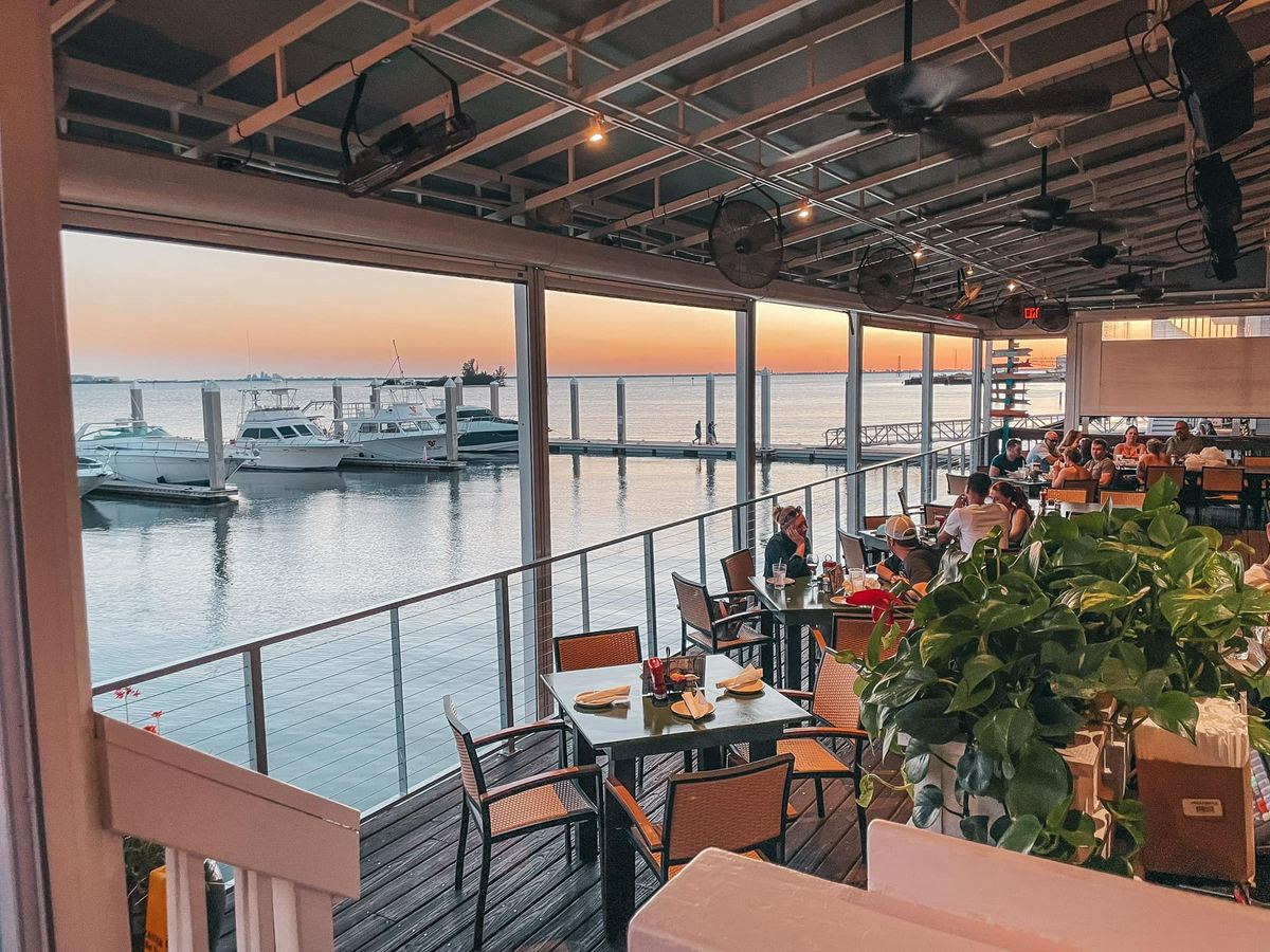 Outdoor waterfront dining at Hula Bay Club Tampa