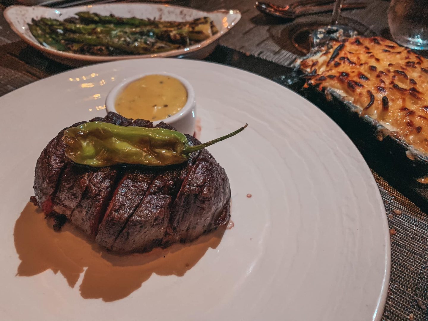 Steak and sides from Meat Market in Tampa