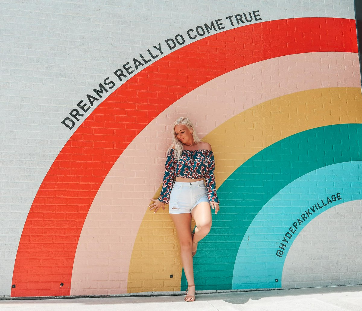 dreams really do come true rainbow mural