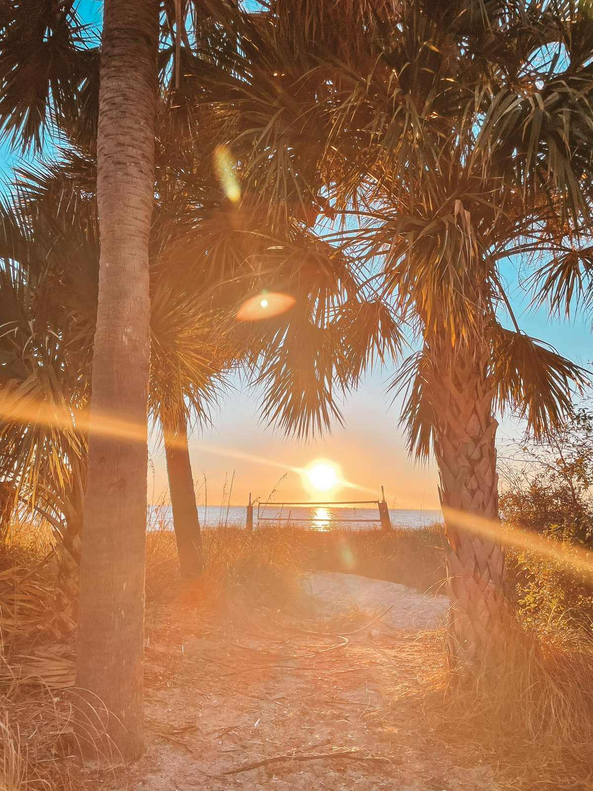 Beach at sunset near Whiskey Joes in Tampa