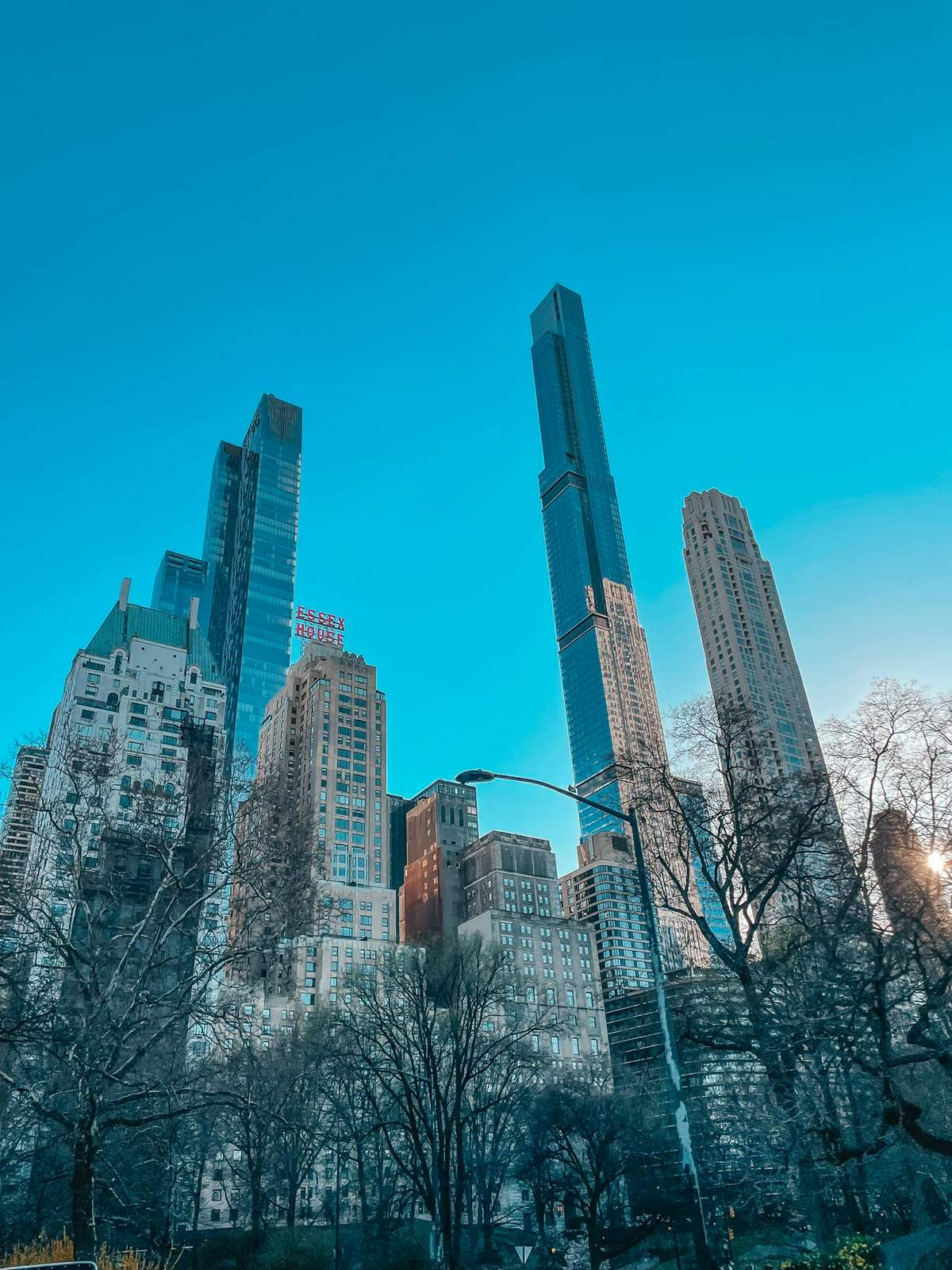 Essex House and skyline in New York City