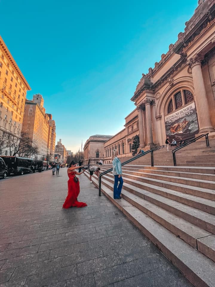 Posing outside of the MET in NYC