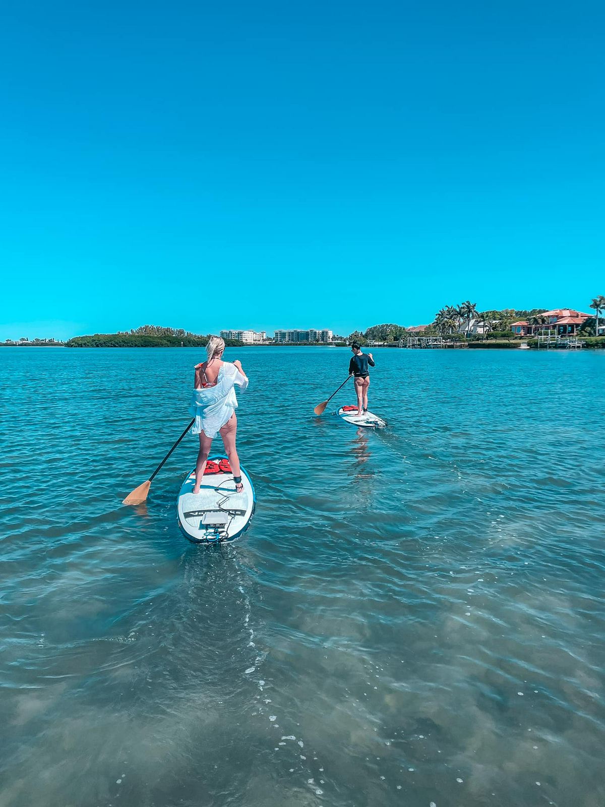 people in a SUP tour in St Pete Beach florida for a florida bachelorette