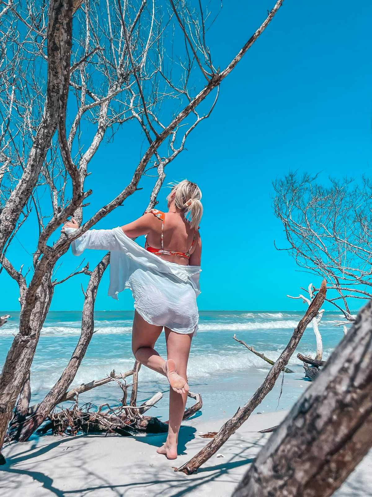 Woman at Shell Key Preserve for a tour