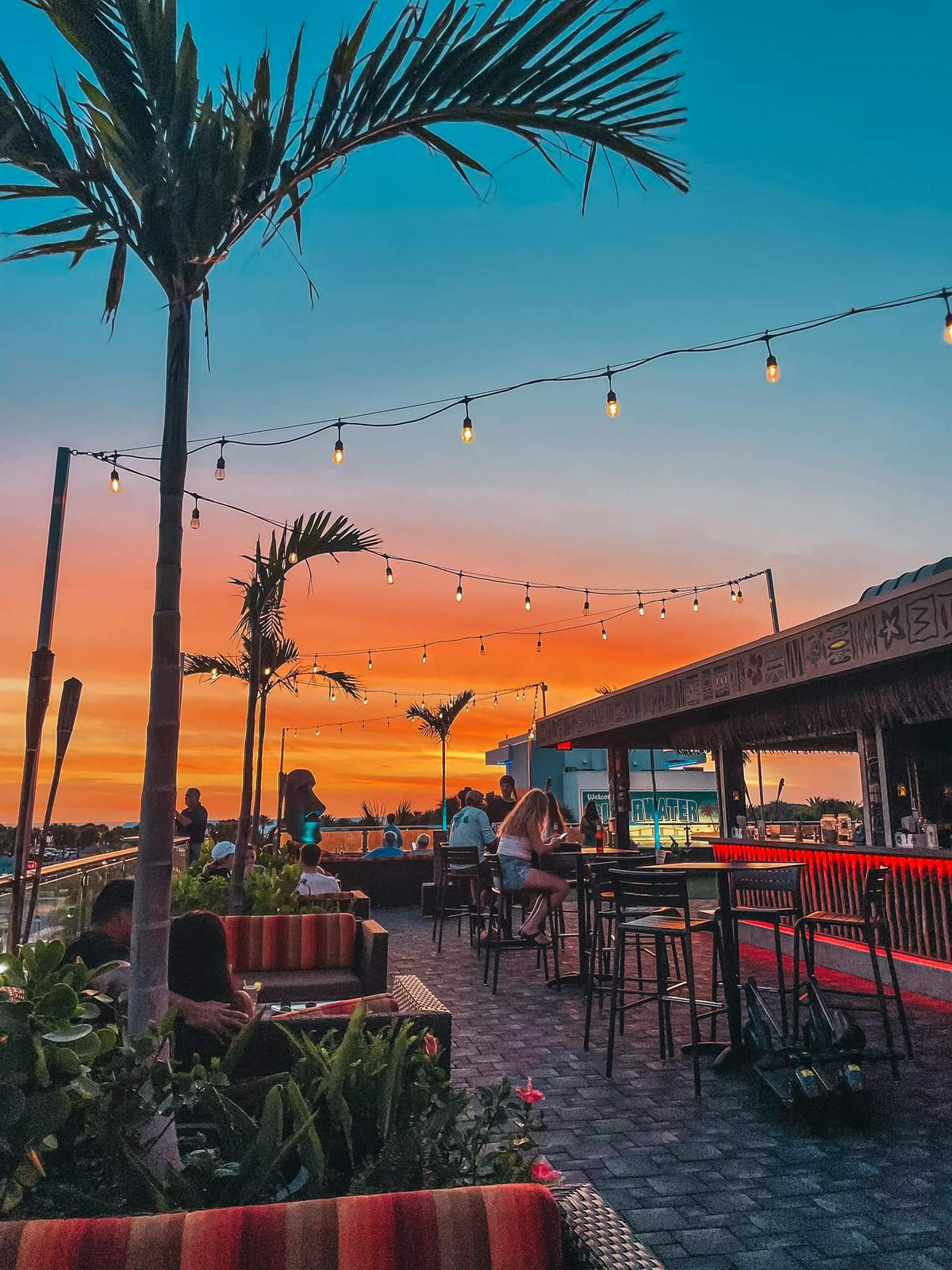 Bar Tiki sunset at Clearwater Beach