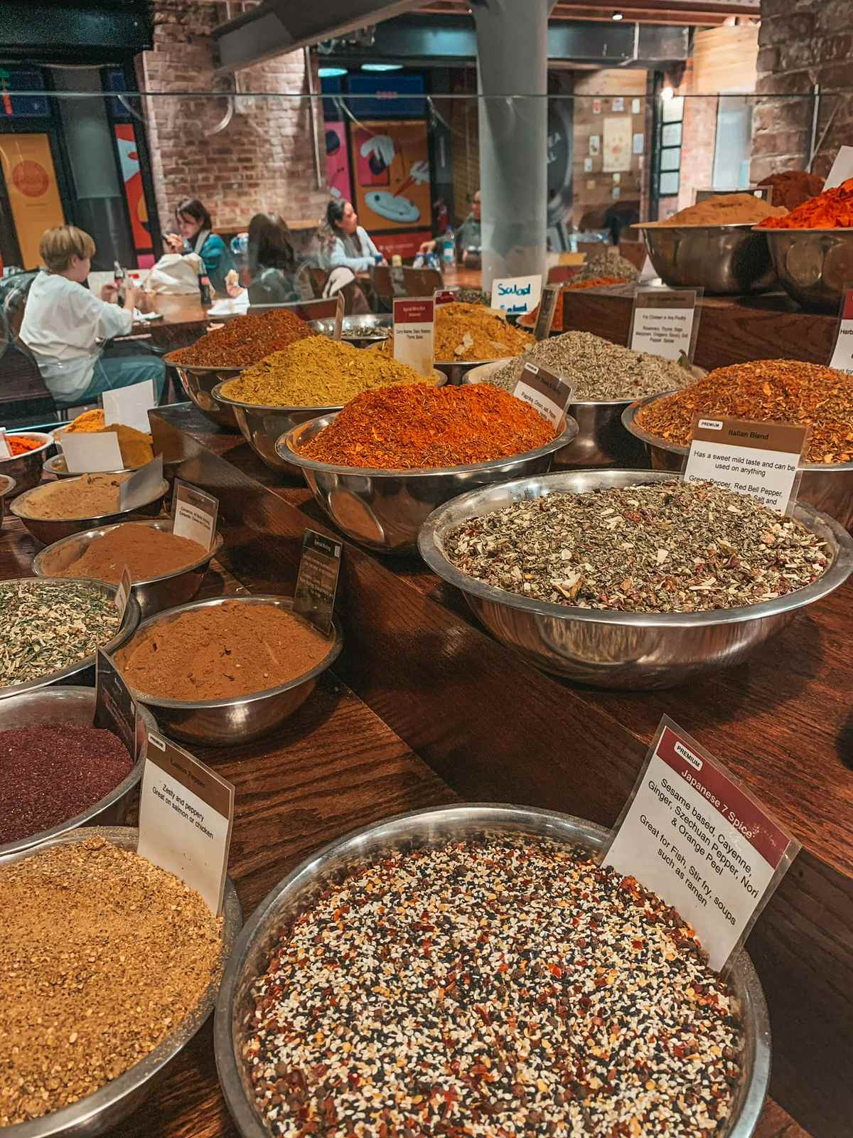 A variety of spices at the Chelsea Market in NYC