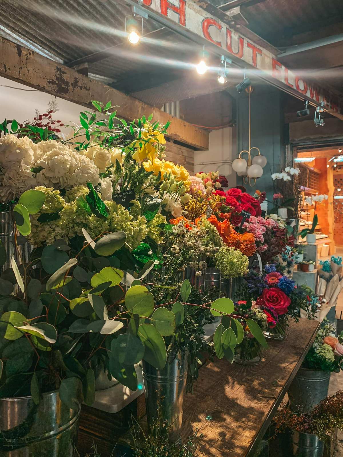 Fresh cut flowers at the Chelsea Market