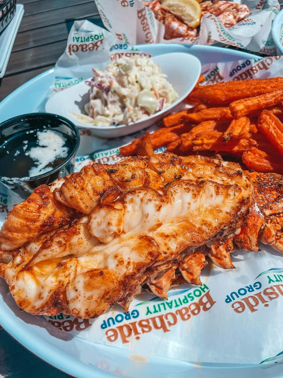 jumbo lobster tail from crabbys restaurant in clearwater beach