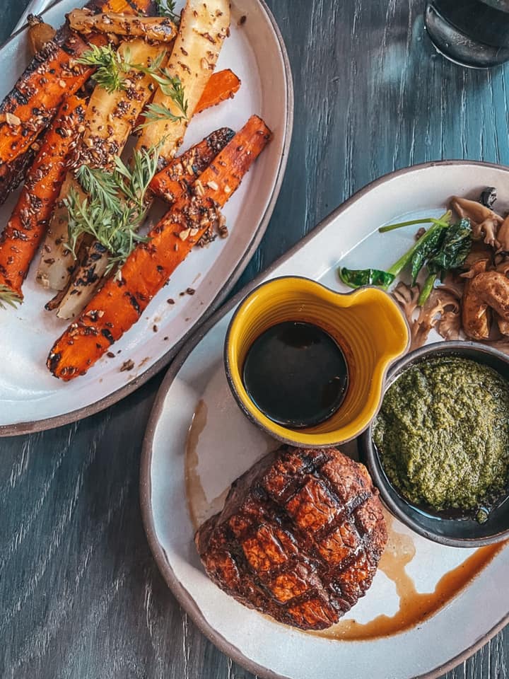 Filet and multi colored carrots from Electric Lemon