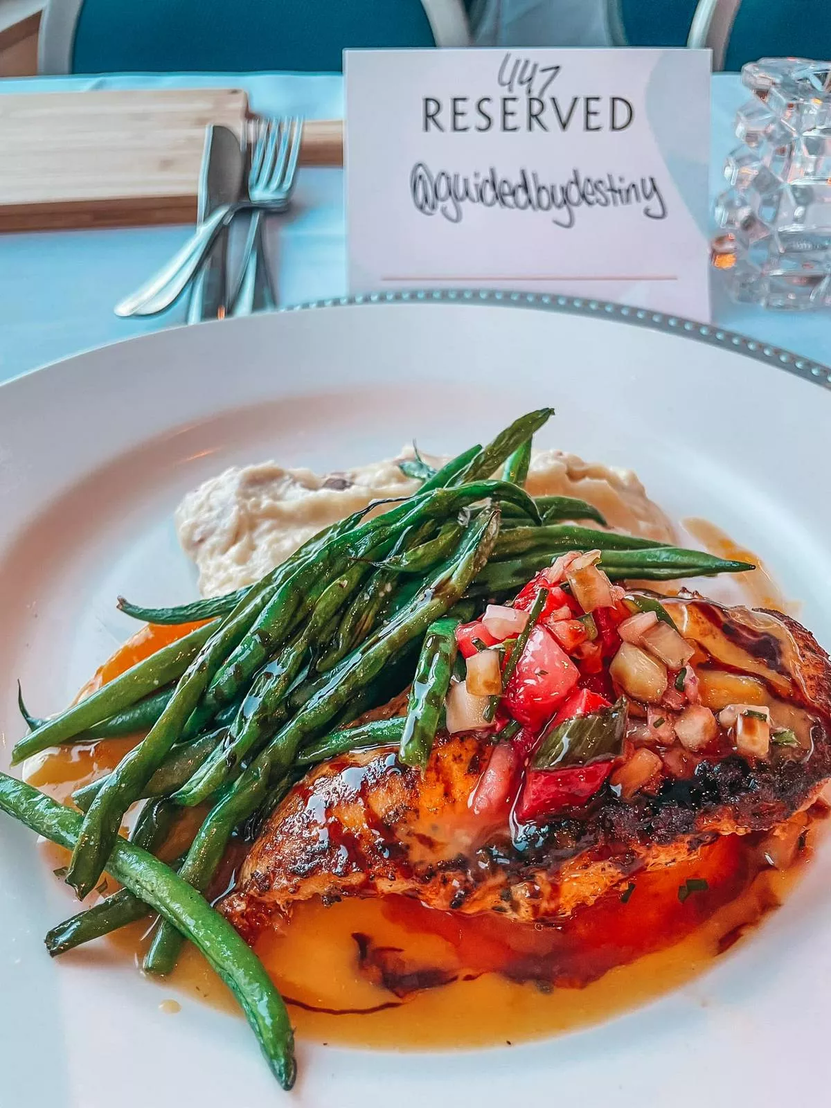 strawberry clementine chicken dinner on yacht starship in Tampa