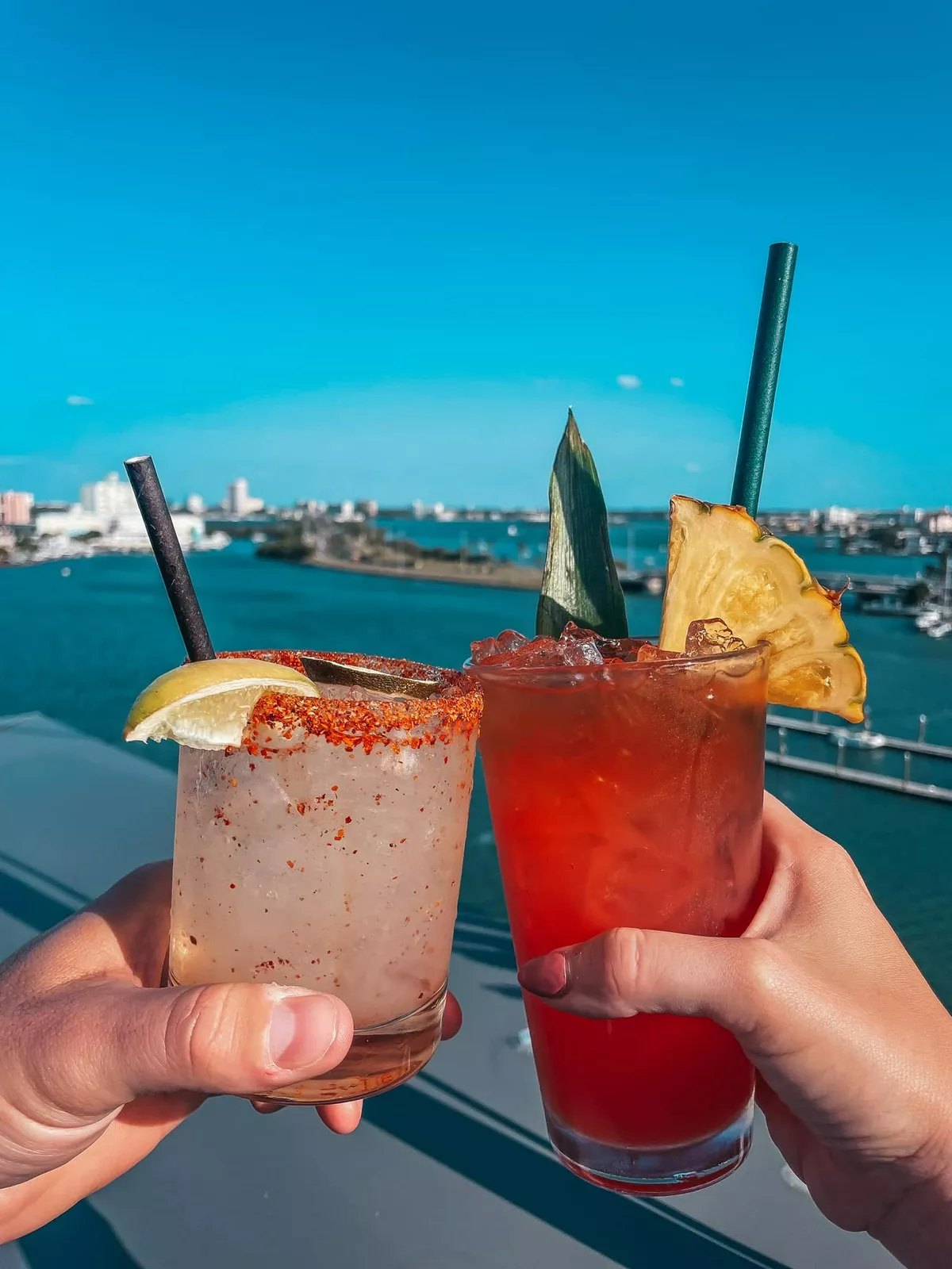 fun drinks from Vue 360 rooftop bar in clearwater beach