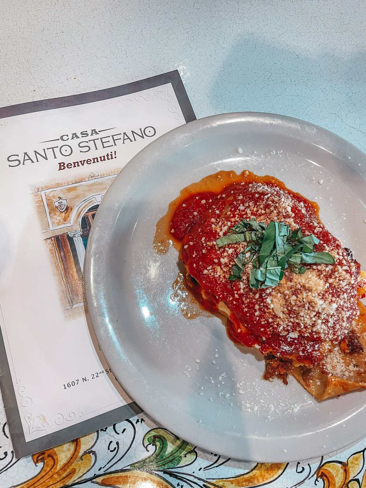 Lasagna from Casa Santo Stefano, one of Ybor City's best restaurants