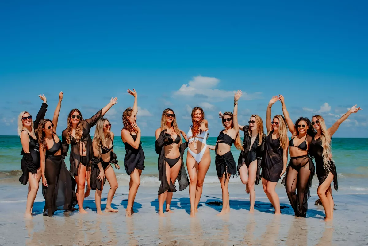 Girls having fun on their boat day for their Clearwater Beach bachelorette party