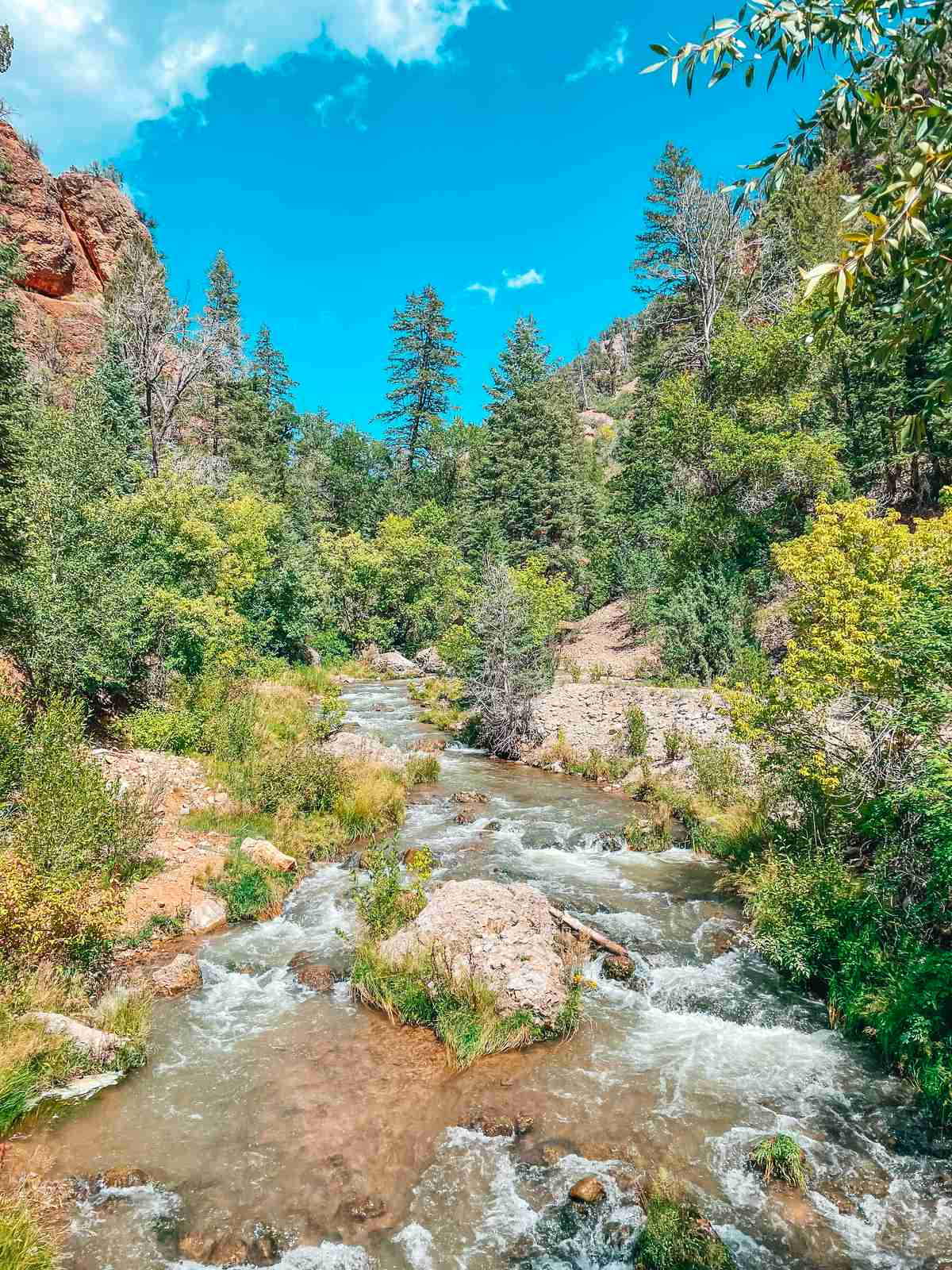 Fifth Water Hot Springs in Utah on a sunny day