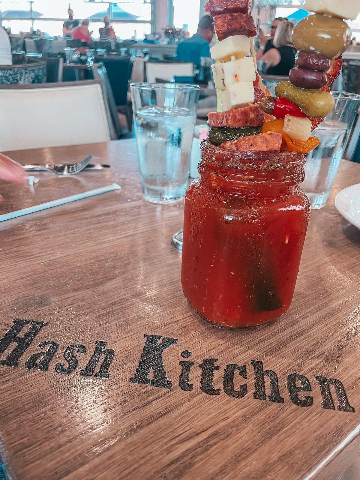 Bloody mary with tons of fixins' from Hash Kitchen
