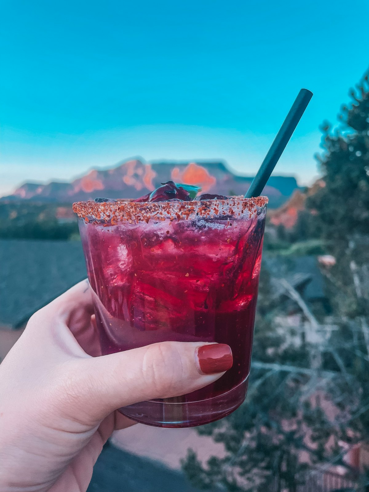 Blackberry cocktail from The Hudson in Sedona