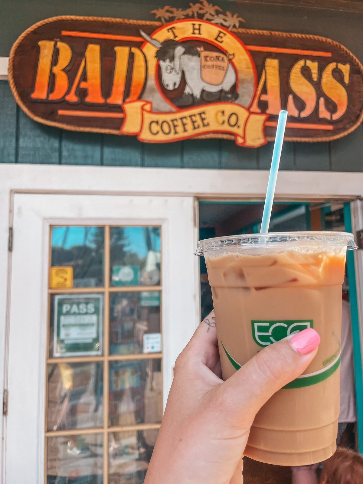 Badass Coffee iced latte Maui