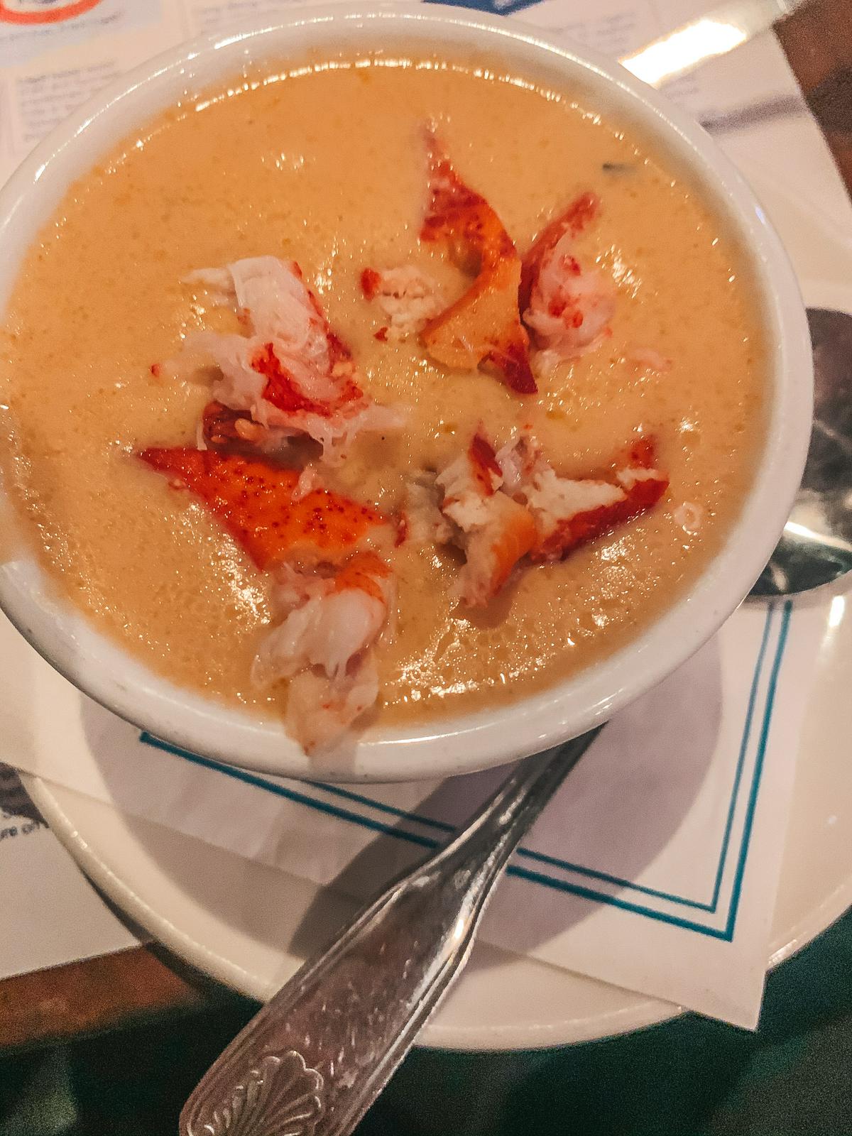 Boston restaurant Legal Sea Food lobster bisque