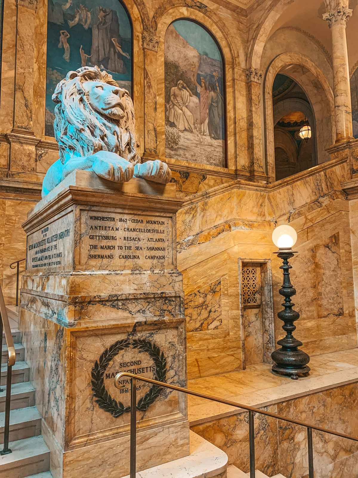 Inside of the Boston Public Library, one of the most iconic things to do in Boston