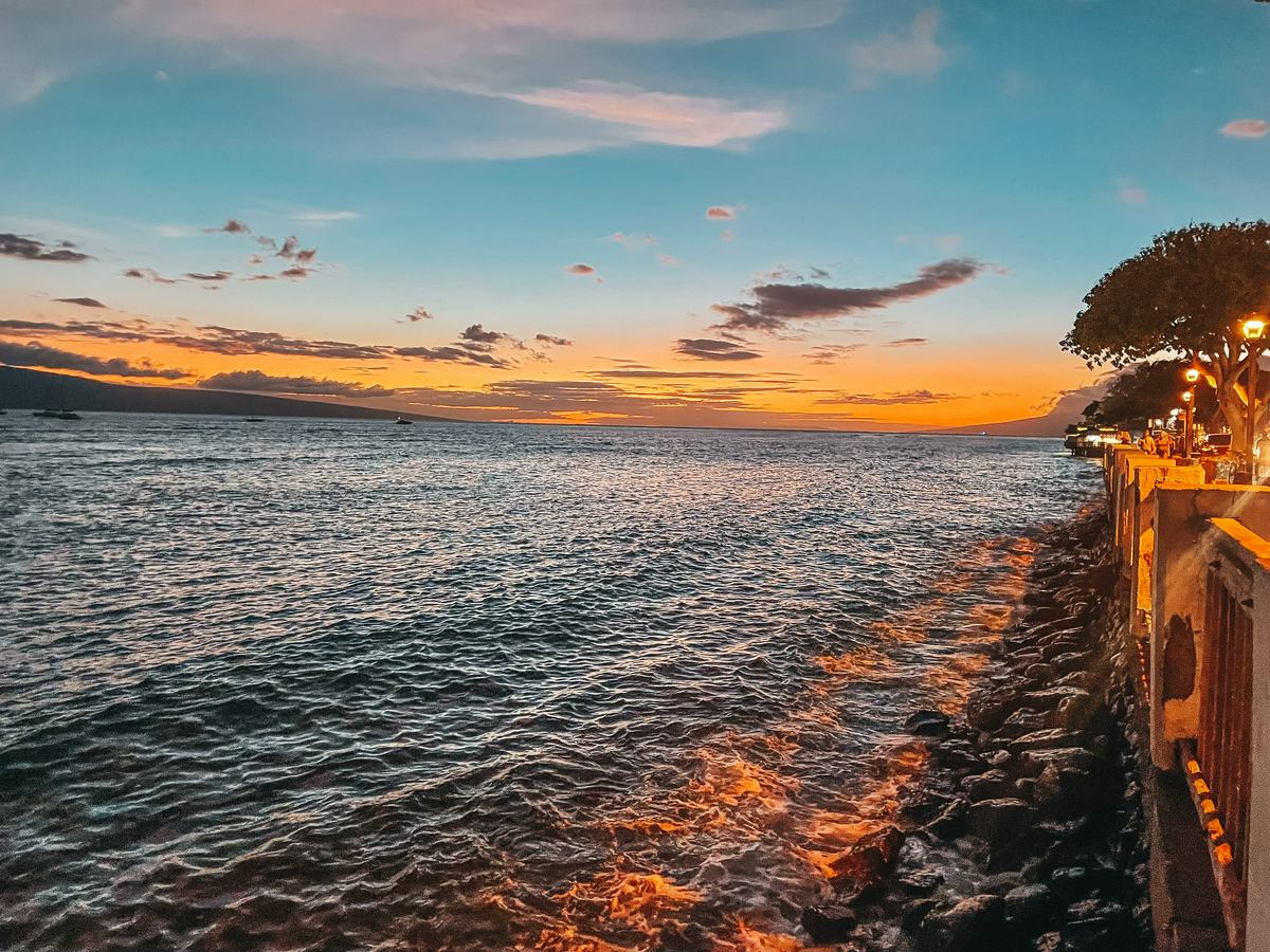 Lahaina Front Street at sunset