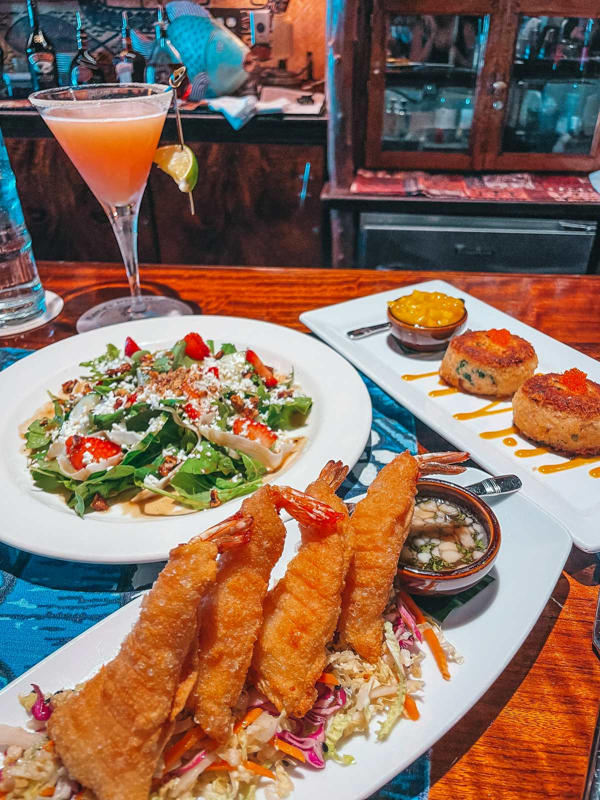 Apps and drinks from Mama's Fish House, the best restaurant on Maui