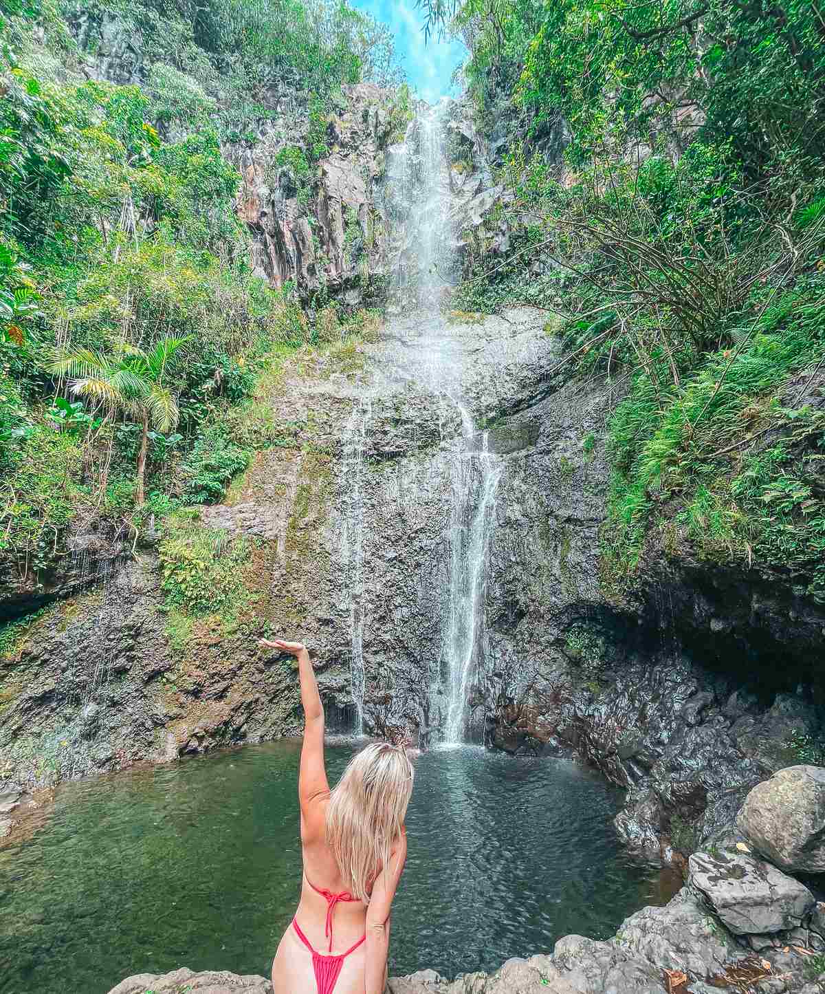 Wailua waterfall in Maui on the Road to Hana
