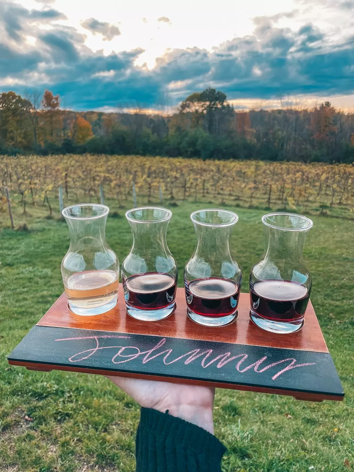 Shelburne Vinyard wine flight