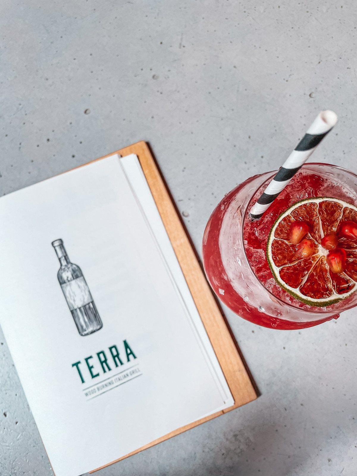 Terra Eataly Boston cocktail and menu