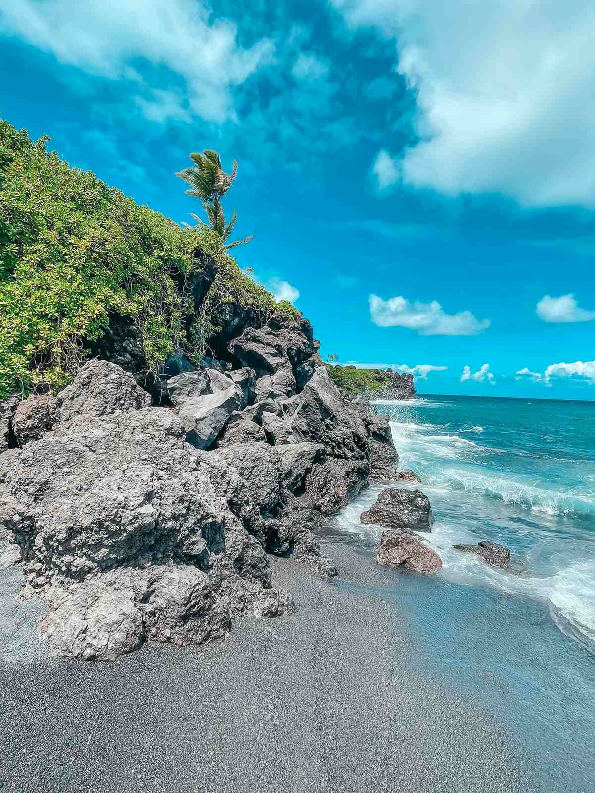 Waianapanapa State Park black sand beach