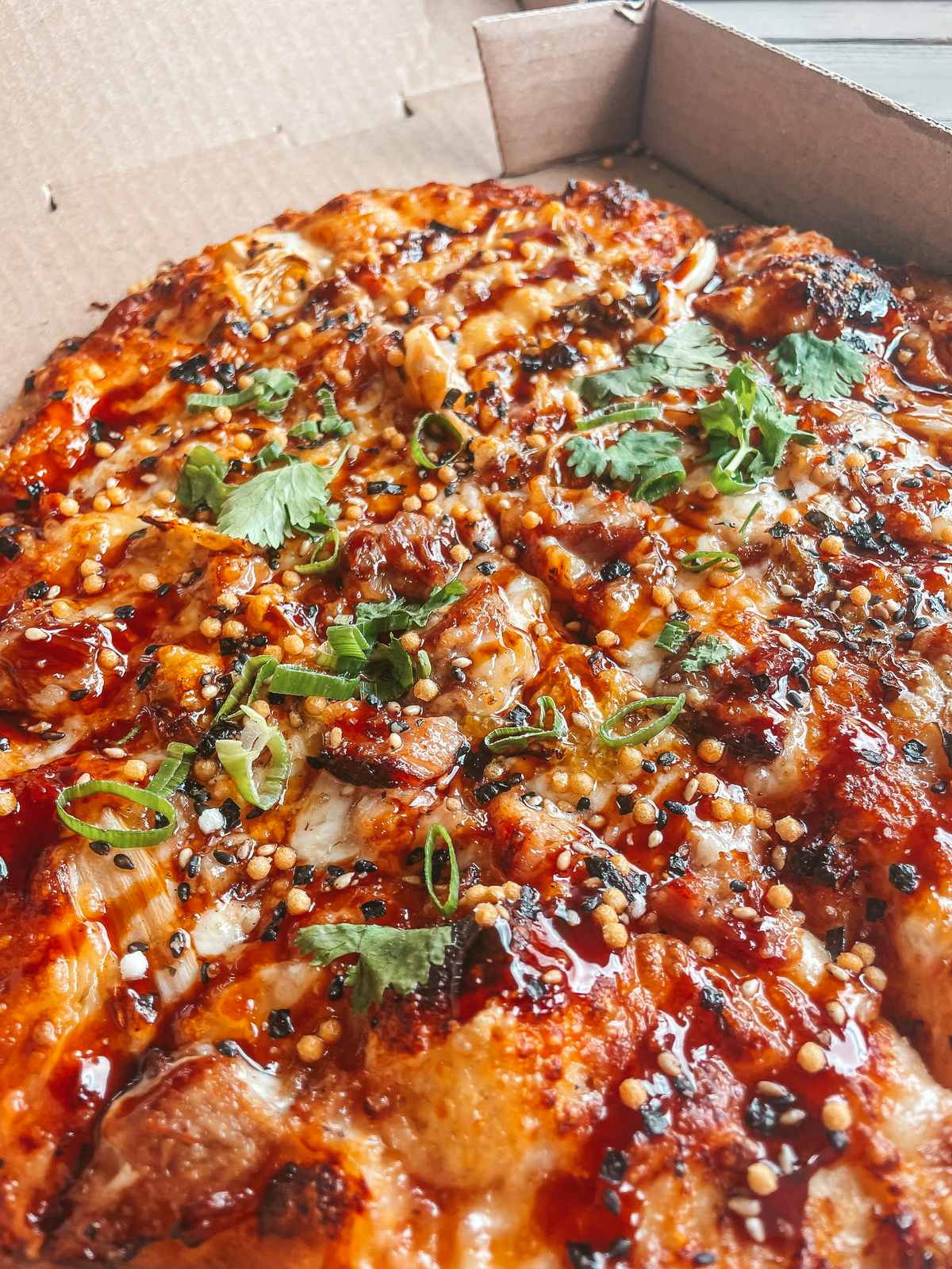 Kimchee-hoo pizza from Ocean Vodka Distillery and Farm