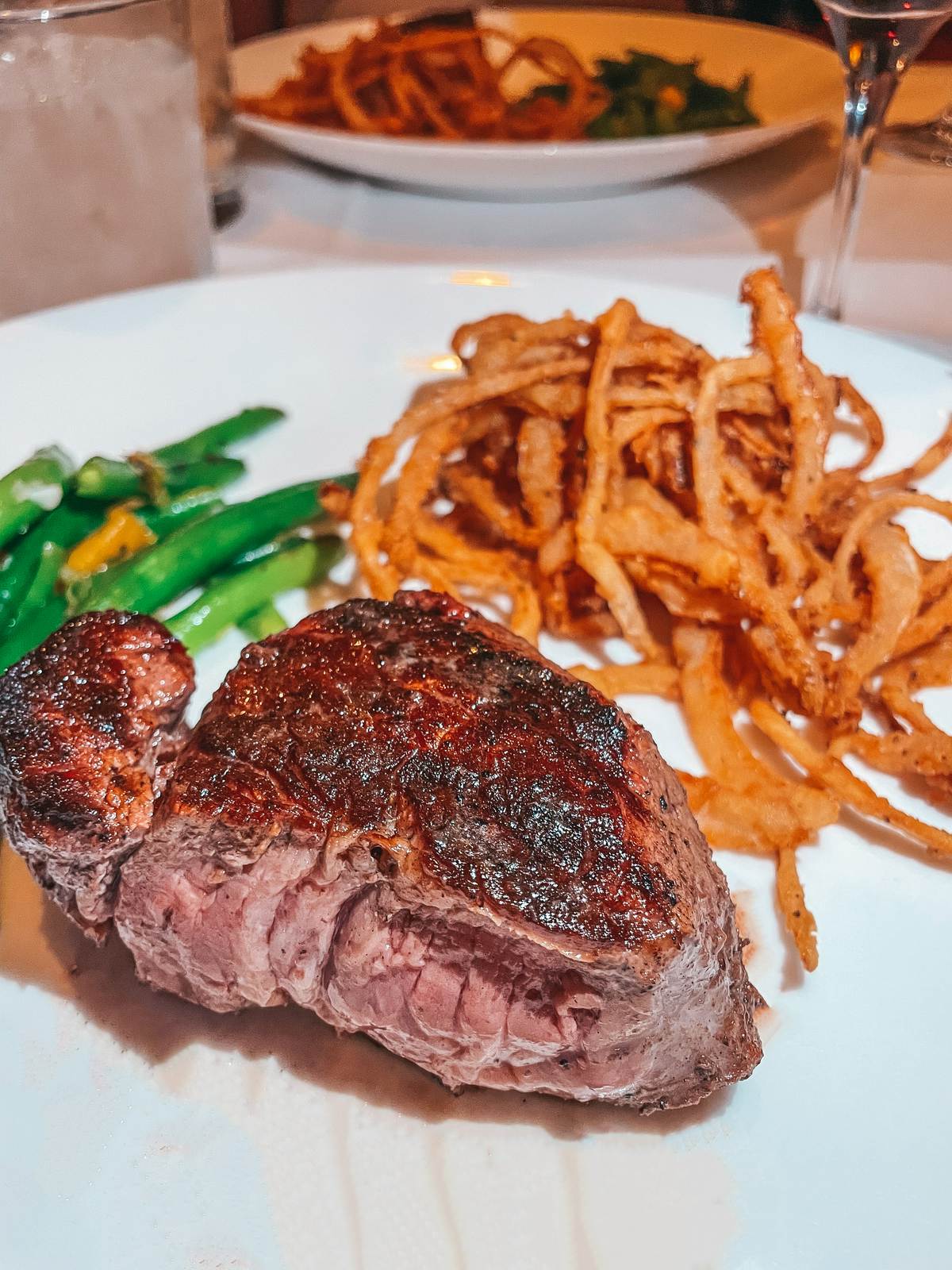 Filet from Berns Steakhouse in Tampa for date night restaurants
