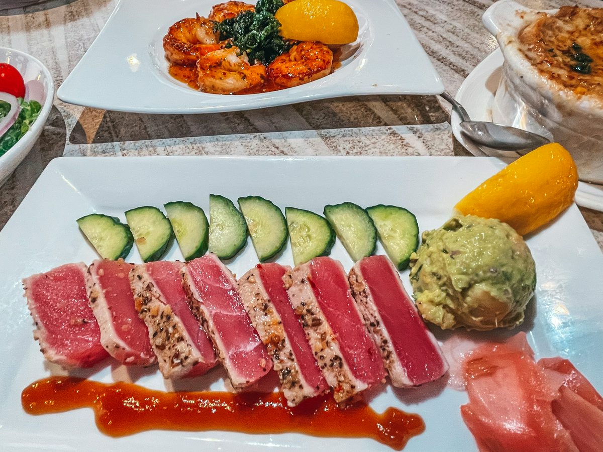 Ahi tuna appetizer from Bon Appetit restaurant in Dunedin