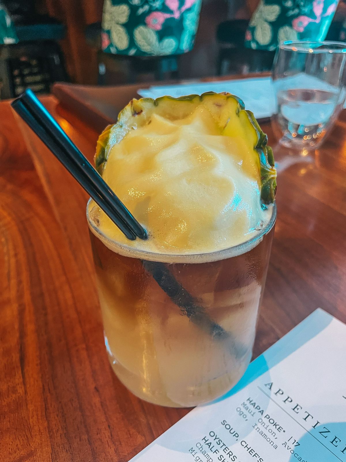 Merrimans mai tai with lilikoi foam