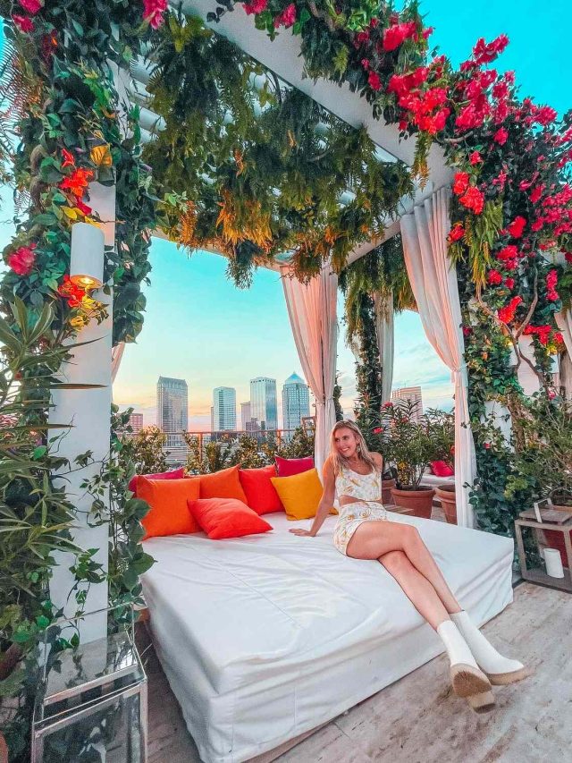 Canopy pool bed at The Tampa Edition