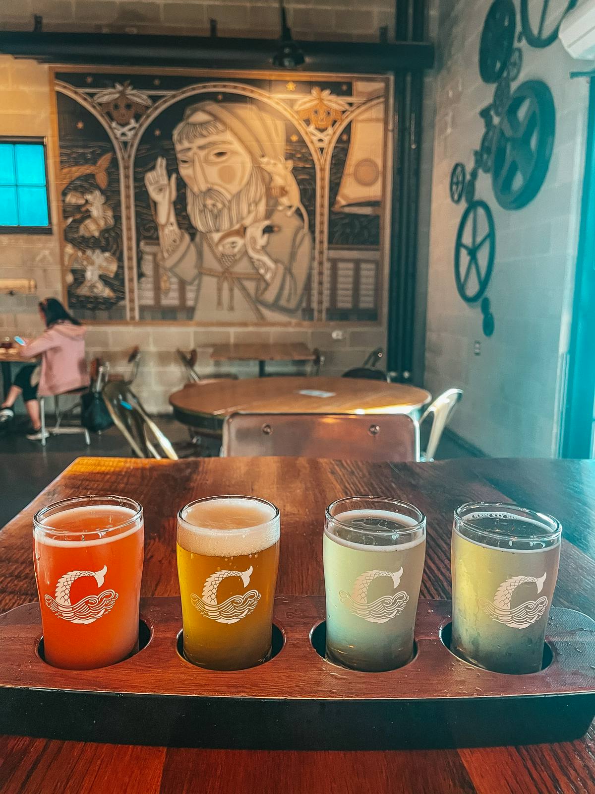 Beer flight from Coppertail Brewery in Tampa