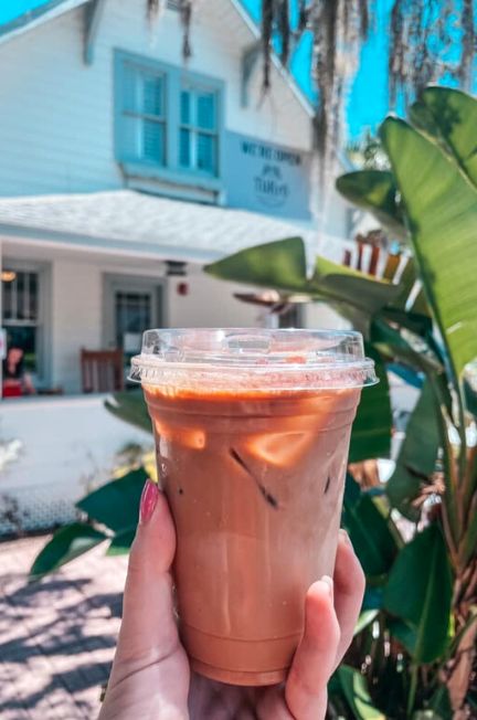 Iced latte from Tukro Coffee Shop in Dunedin