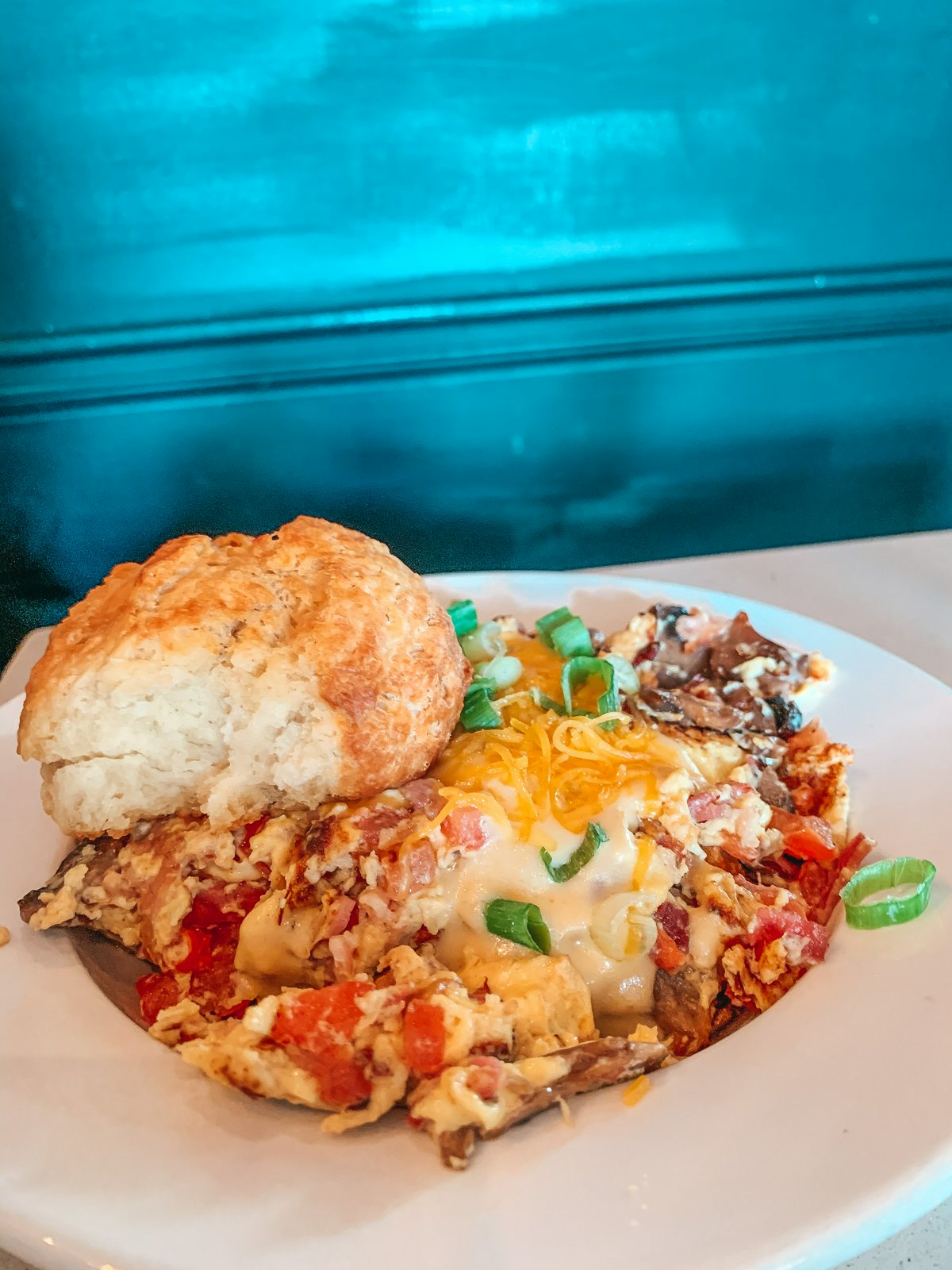 Hash breakfast from B Matthews Eatery in Savannah Georgia