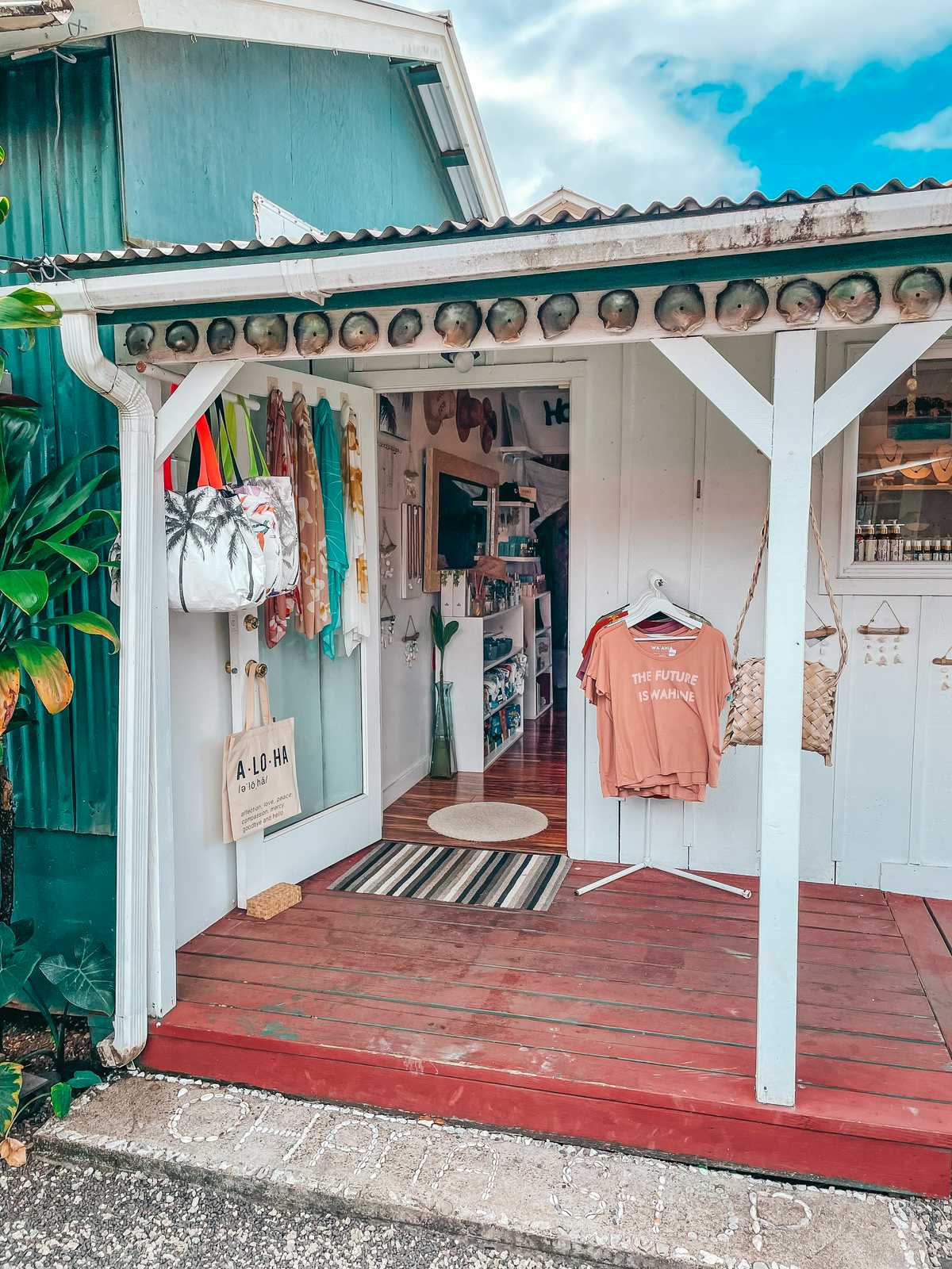 One of the adorable shops in Hanalei