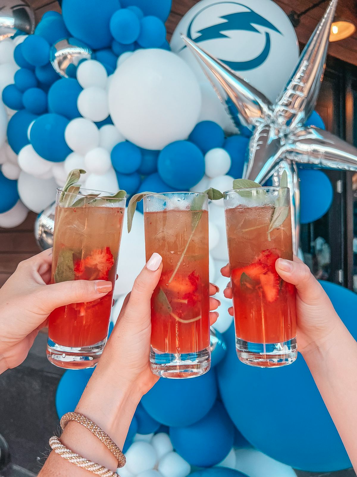 Cocktails from The Battery at a Lightning watch party