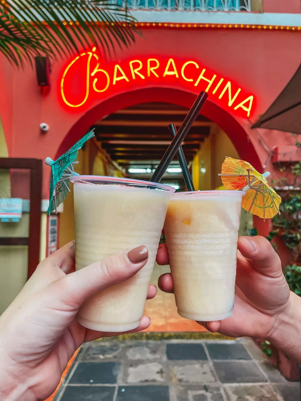 pina coladas from Barrachina bar and restaurant in Old San Juan