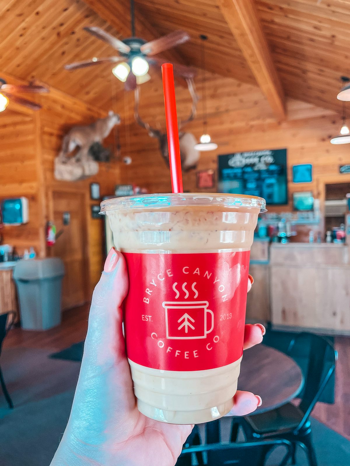 Iced latte from Bryce Canyon Coffee Co in Torrey Utah