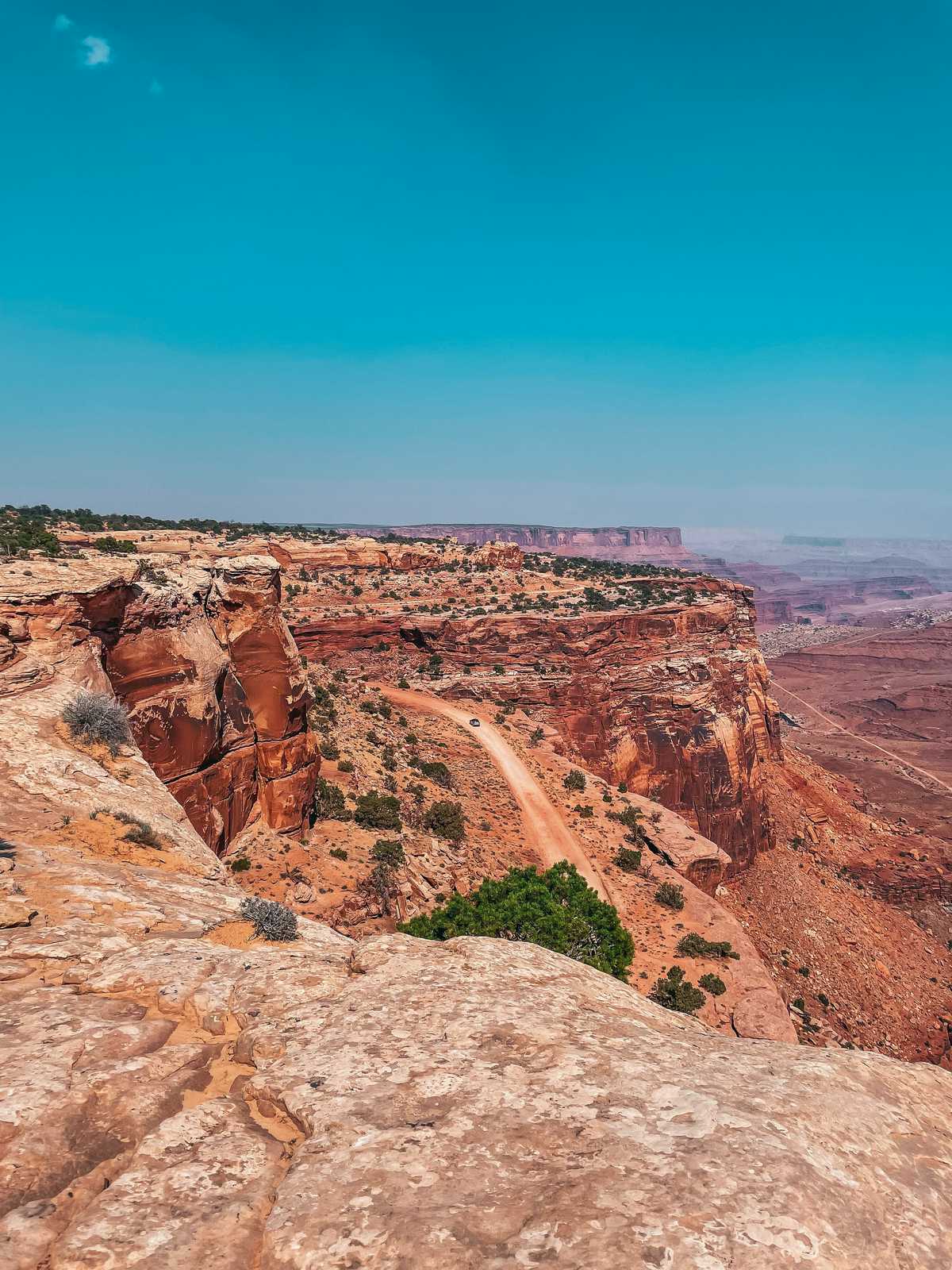 Epic landscape and dirt road in Canyonlands National Park