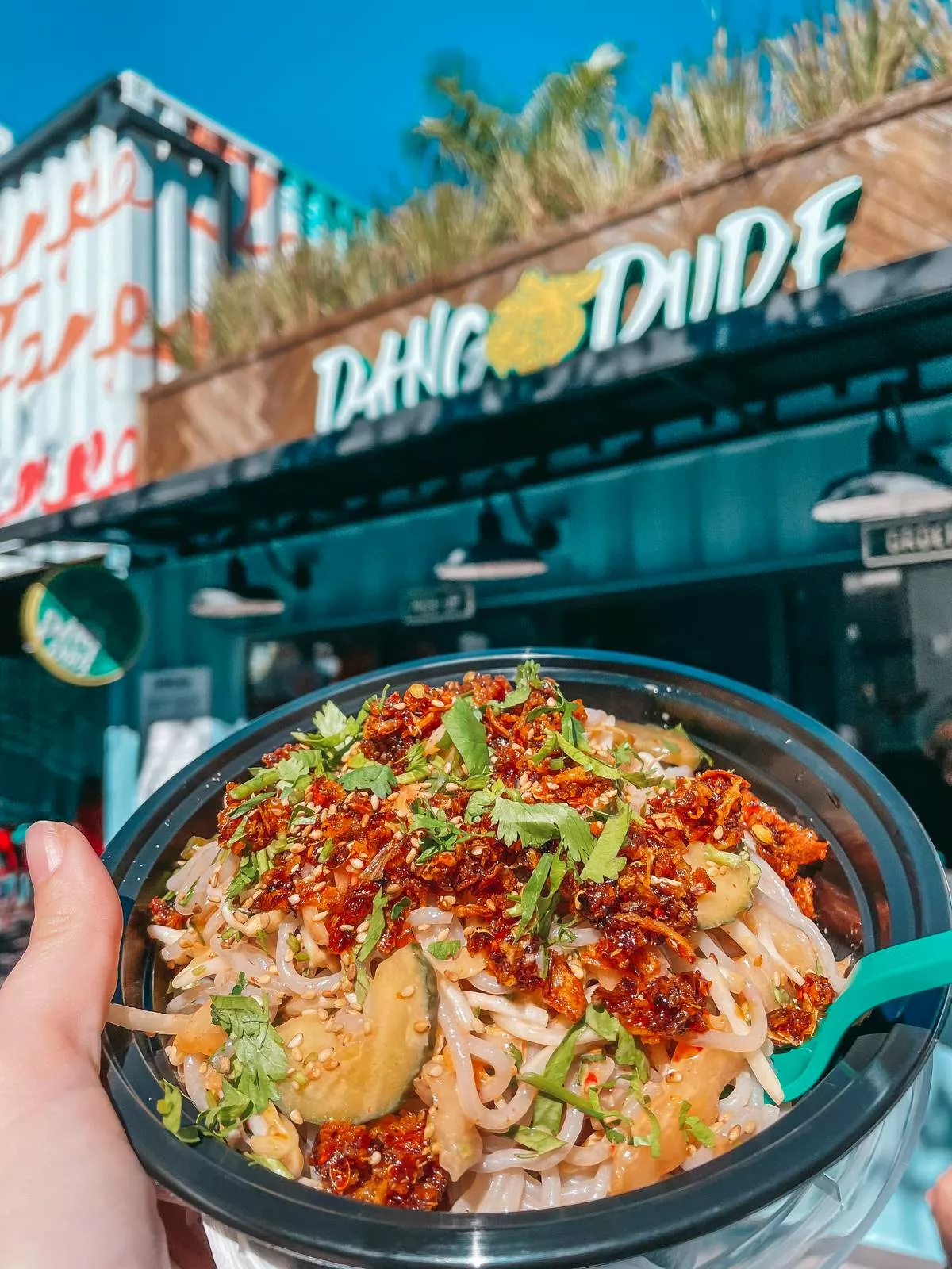 Chilled Sesame Noodle dish from Dang Dude in Sparkman Wharf Tampa