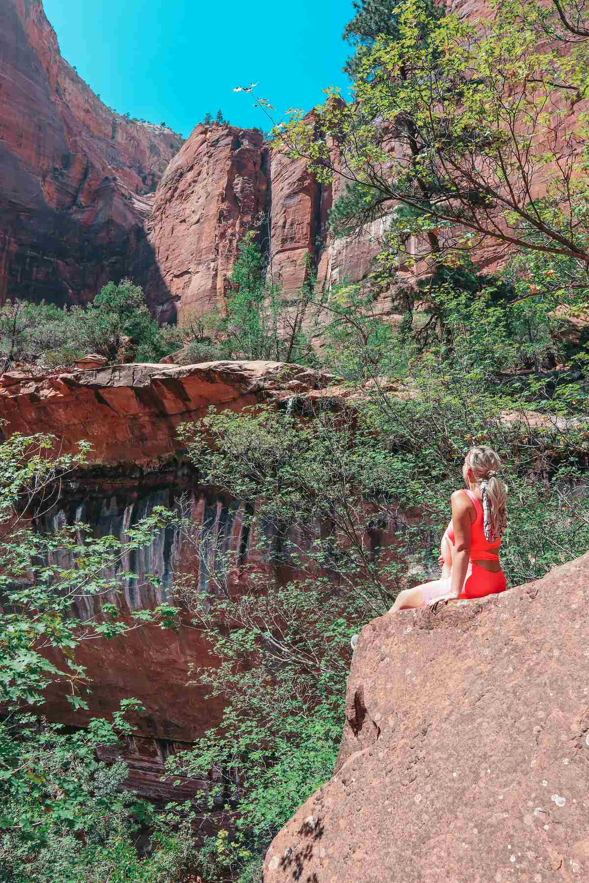 Enjoying the views of the Emerald Pools trail at Zion National Park